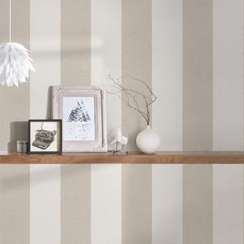 Streifentapete Beige | B375543