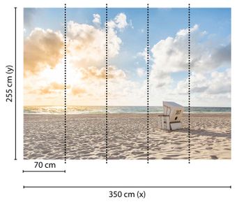 Ostsee-Fototapete mit Strandkorb | 3,50 x 2,55 m
