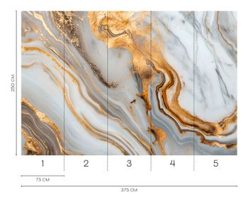 Fototapete Marmor in Silber Gold
