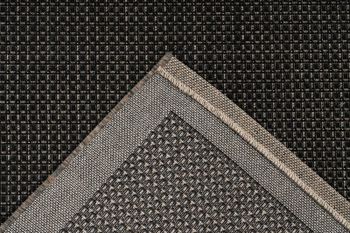 Outdoor Teppich Anthrazit mit beigem Rand