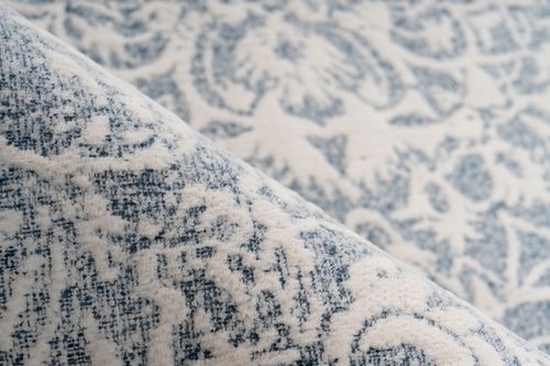 Jacquard Baumwollteppich Hellblau orientalisch