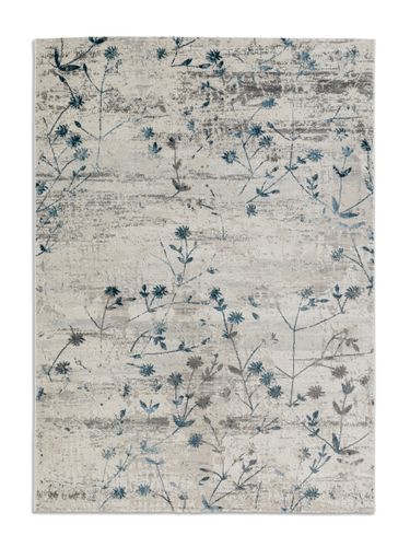 Blauer Teppich Blumen im Vintage-Stil