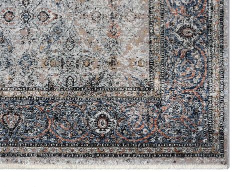 Vintage Teppich mit Ornamenten und Bordüre Grau