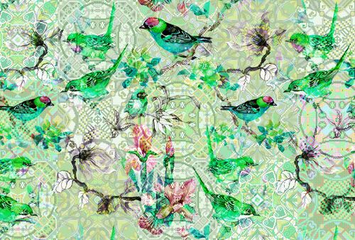 Fototapete mosaic birds 1 DD110246 Livingwalls Walls by Patel