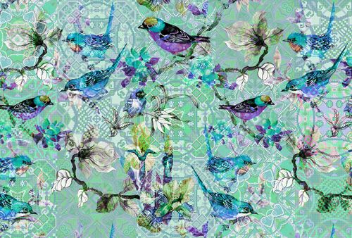 Fototapete mosaic birds 3 DD110256 Livingwalls Walls by Patel