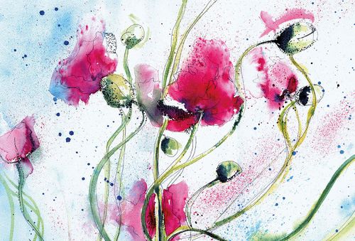 Fototapete Poppies Watercolour DD119024 A.S. Création Designwalls