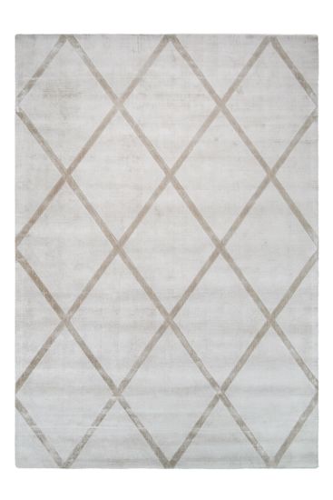 Viskoseteppich Off-White mit Rautenmuster
