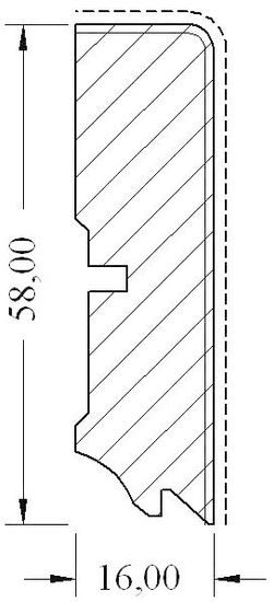 Fußleiste Cube furniert weiß RAL 9010 - 16 x 60 mm - 2,5 m